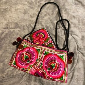 NWOT Authentic Thai Embroidered Purse & Wallet Set